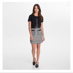 KARL LAGERFELD/TWEED MINI SKIRT/BLACK GREY/SIZE 14